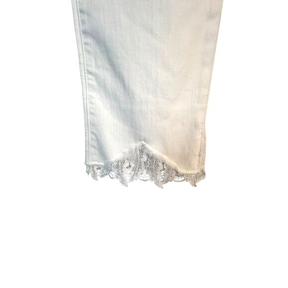 J Brand Selena Size 24 White Cropped Jeans With Lace Hem - Picture 12 of 16